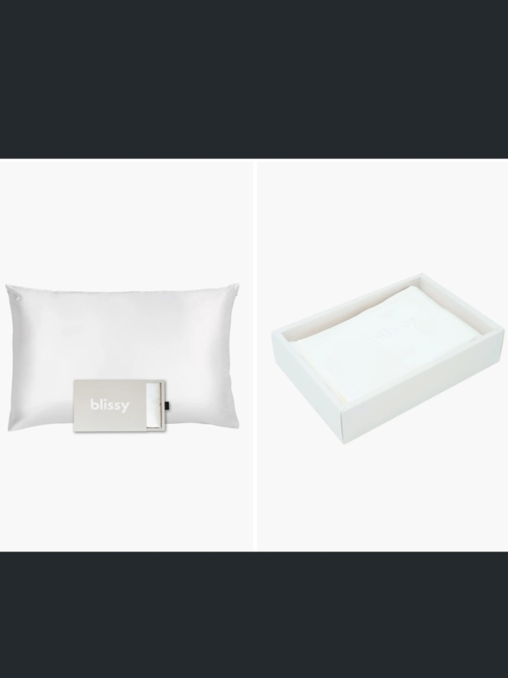 BLISSY Mulberry Silk Pillowcase in White KING NEW